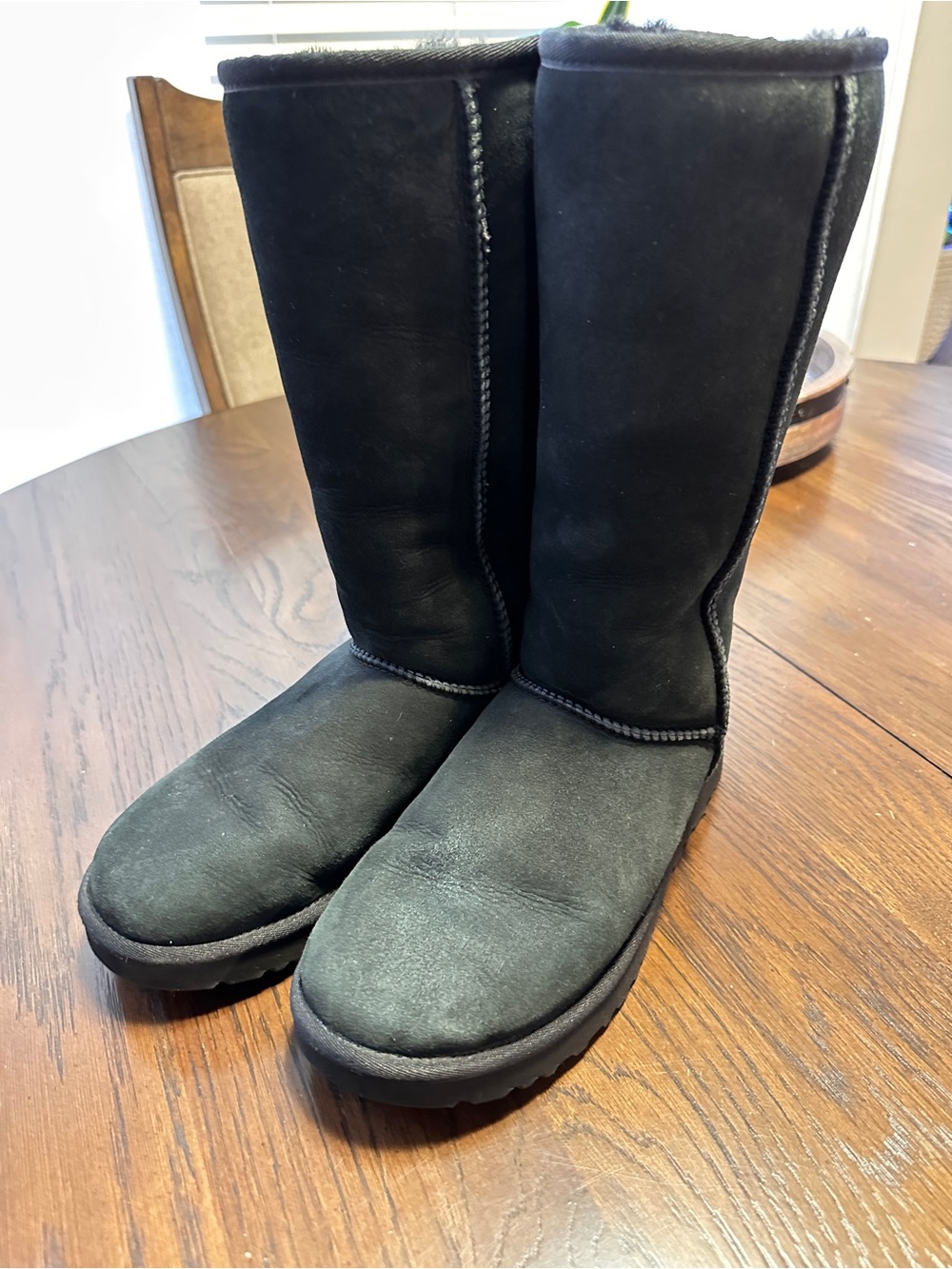 UGG Tall Classic Black Suede Winter Boots